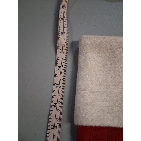 Falling Snow Christmas Stocking Red & White Felt Handmade 18" Long The Longaberg - Picture 2 of 6